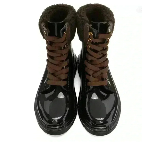 See by Chloe Brown Rubber Rain Boots sz 10 - Picture 5 of 11